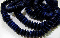 Natural Lapis Lazuli German Cut Faceted 9 to 12mm Beads Strand 8 inches Long