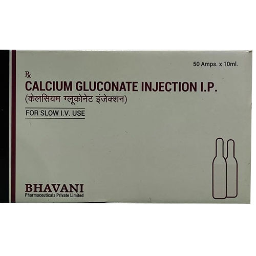 Calcium Gluconate Injection - 10 ml Liquid | Administered as Per Doctor Prescription, Suitable for Calcium Deficiency