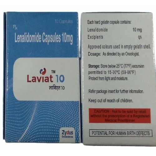 Lenalidomide Capsules - 10 MG, Pack of 10 | General Medicine for Multiple Myeloma Treatment, Doctor Prescribed Dosage, Store in Cool Dry Place