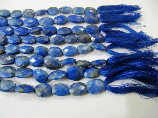 Natural Lapis Lazuli Oval Faceted 9x12mm Beads Sold per strand 10''long