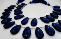 Lapis Lazuli Quartz Pear Shape Plain 11x20mm Beads Strand 8''Long