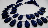 Lapis Lazuli Quartz Pear Shape Plain 11x20mm Beads Strand 8''Long