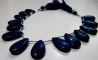 Lapis Lazuli Quartz Pear Shape Plain 11x20mm Beads Strand 8''Long