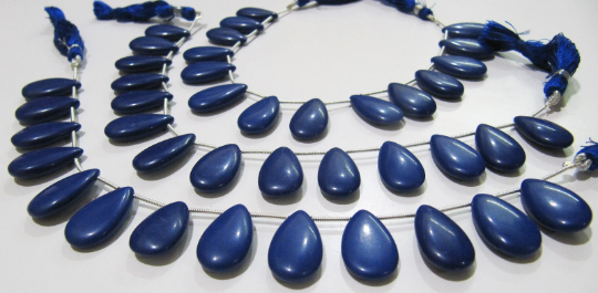 Lapis Lazuli Quartz Pear Shape Plain 11x20mm Beads Strand 8''Long