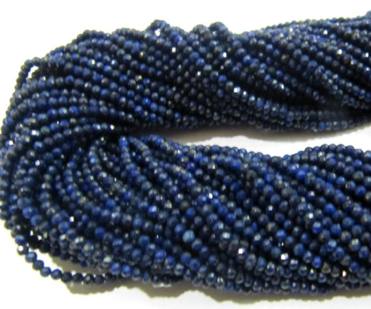 Natural Lapis Lazuli Rondelle Faceted 2-2.5mm Beads strand 13 inches long