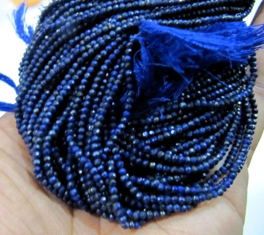 Natural Lapis Lazuli Rondelle Faceted 2-2.5mm Beads strand 13 inches long