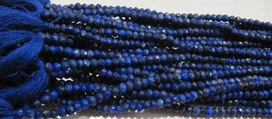 Natural Lapis Lazuli Rondelle Faceted 2-2.5mm Beads strand 13 inches long