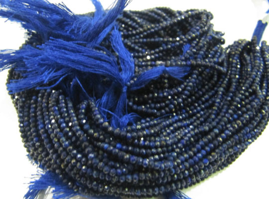 Natural Lapis Lazuli Rondelle Faceted 2-2.5mm Beads strand 13 inches long