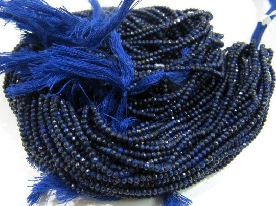 Natural Lapis Lazuli Rondelle Faceted 2-2.5mm Beads strand 13 inches long