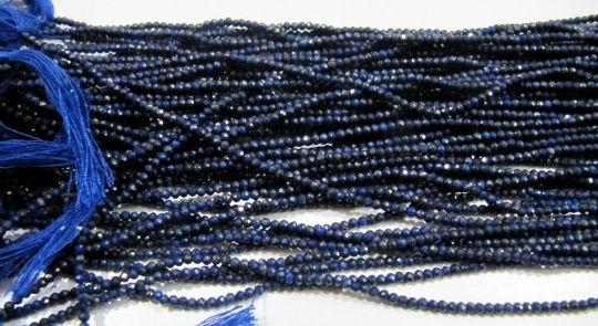 Natural Lapis Lazuli Rondelle Faceted 3-4mm beads Strand 13 Inches long