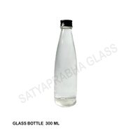 300 Ml Glass Bottle - 197 Mm Height, 59 Mm Diameter, Transparent Color | Screw Cap Sealing, Round Shape, Durable Glass Material
