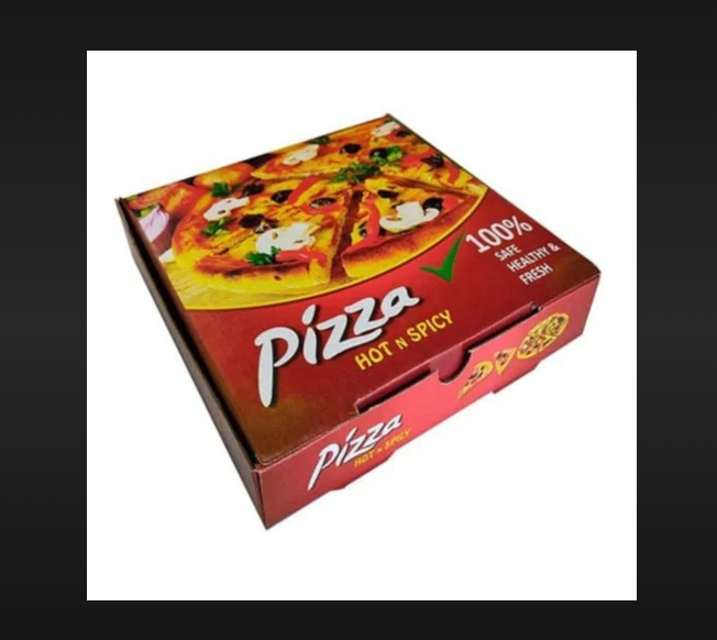 Pizza Box Large - Cardboard, 14x14x3 Inches, Red | Large Pizza Capacity, Recyclable, Ideal for Transporting and Serving Pizzas