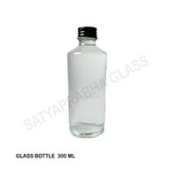 300 Ml Glass Water Bottle - Height: 154 Mm, Width: 61 Mm, Neck: 28 Mm | Transparent Glass, Round Shape, Screw Cap Sealing Type, Beverage Use