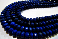 Natural Lapis Lazuli Rondelle Faceted 5 to 8mm Graduated Strand 9inch long