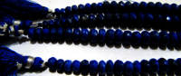 Natural Lapis Lazuli Rondelle Faceted 5 to 8mm Graduated Strand 9inch long