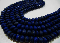 Natural Lapis Lazuli Rondelle Faceted 9-10mm Graduated Beads Strand 10''long