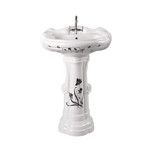Flower Printed Big Sterling Wash Basin