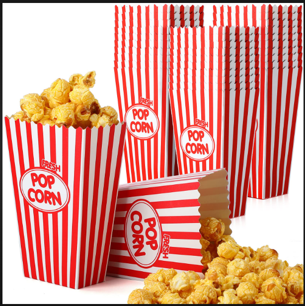 Popcorn Box Large - Big Size | Perfect For Movie Nights, Parties, And Events, Durable Design For Mess-free Snacking, Convenient Handling