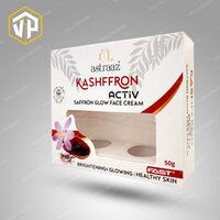 Kashffron Saffron Face Cream Packaging Box - Paper Material, Customized Size, Square Shape | Glossy Lamination, Uv Offset Printing, Eco-friendly Design