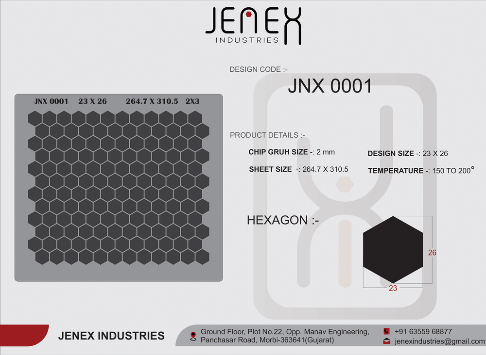 JNX0001 Hexagon Mosaic Tile Mounting Mould