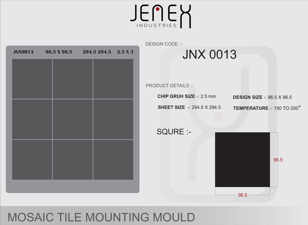 JNX0013 Square Mosaic Tile Mounting Mould