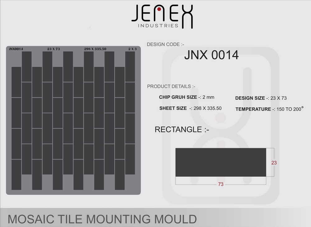 JNX0014 Rectangle Mosaic Tile Mounting Mould