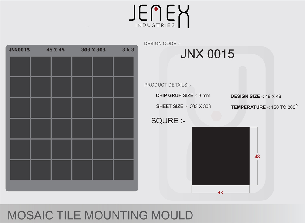 JNX0015 Square Mosaic Tile Mounting Mould