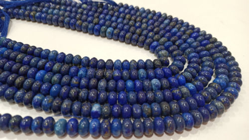 Natural Blue Lapis Lazuli Rondelle plain 8mm Beads Sold Per strand 8 inches Long