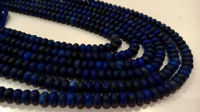 Natural Blue Lapis Lazuli Rondelle plain 8mm Beads Sold Per strand 8 inches Long