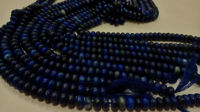 Natural Blue Lapis Lazuli Rondelle plain 8mm Beads Sold Per strand 8 inches Long