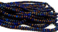 Natural Lapis Lazuli Copper Turquoise Rondelle Plain 8mm Beads Strand 8''Long