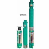 Borewell Submersible Pumpset - Copper Material, 150 Lpm Flow Rate, High Pressure, 92m Head Size | Electric Power Supply, Domestic Household Water Application, Green Color