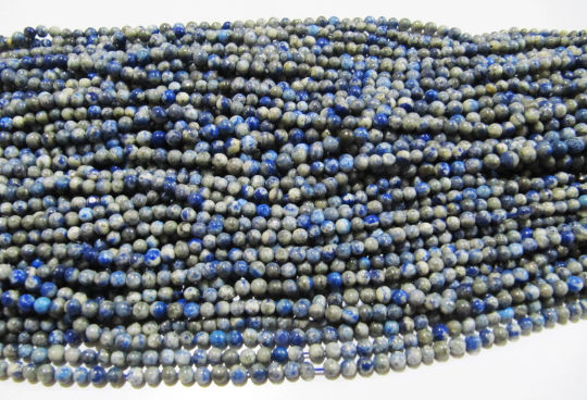 Natural Genuine Lapis Lazuli Round Plain 4-5 mm Beads Strand 13 Inches Long