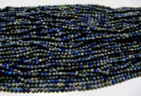 Natural Genuine Lapis Lazuli Round Plain 4-5 mm Beads Strand 13 Inches Long