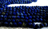 Natural Lapis Lazuli Round Shape Plain 7mm Beads Strand 13 inches long