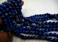 Natural Lapis Lazuli Round Shape Plain 7mm Beads Strand 13 inches long