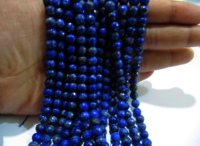 Natural Lapis Lazuli Round Faceted Beads 6mm Sold Per Strand 15 inch long