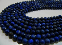 Natural Lapis Lazuli Round Faceted Beads 6mm Sold Per Strand 15 inch long