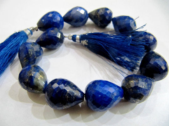 Natural Lapis Lazuli Teardrop 10X14mm Beads Sold Per Pack Of 2 Loose Beads