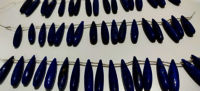 Natural Lapis Lazuli Long Tear Drop Plain Beads 1 inch Long Strand 8''long