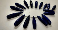 Natural Lapis Lazuli Long Tear Drop Plain Beads 1 inch Long Strand 8''long