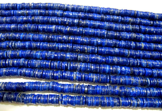 Natural Lapis Lazuli Tyre shape Rondelle Plain 7-8mm Beads Strand 8''long