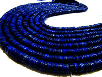 Natural Lapis Lazuli Tyre shape Rondelle Plain 7-8mm Beads Strand 8''long