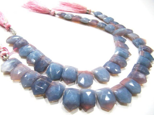 Natural Lavender Blue Opal arrow Shape 10X15mm Beads Strand 8 inch Long