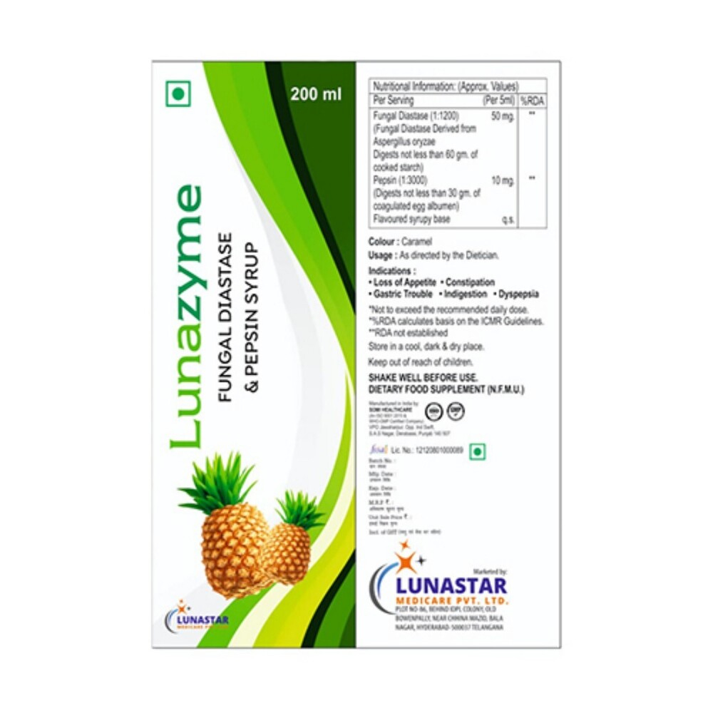 200Ml Fungal Diastase And Pepsin Syrup - Drug Type: General Medicines