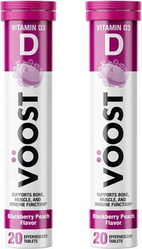 Voost, Vitamin D, Supports Bone, Muscle, and Immune Function,  BlackBerry Peach Flavor, 20 Count (Pack of 2)