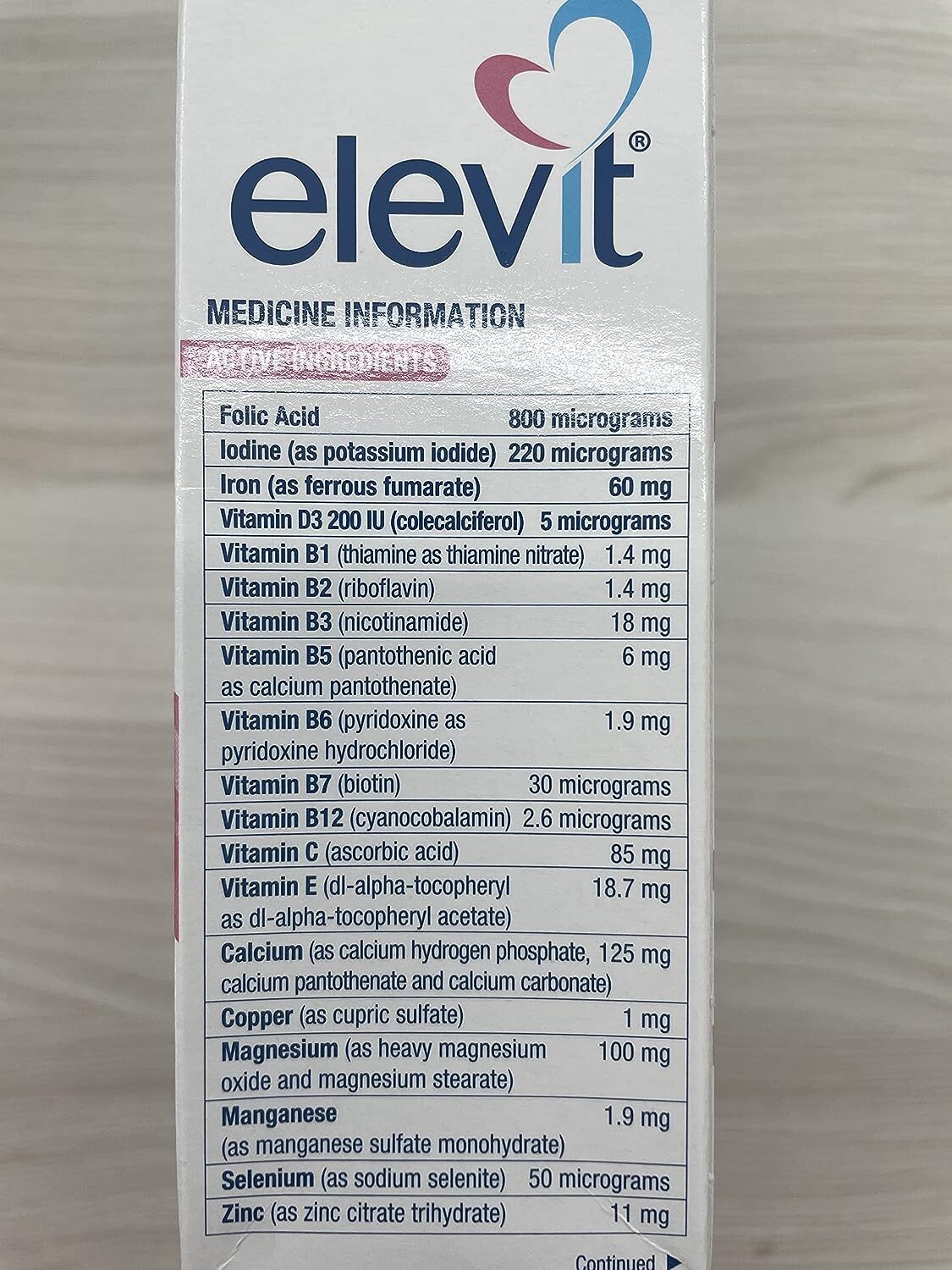 Elevit Tab With Iodine 100S Standard Shipping