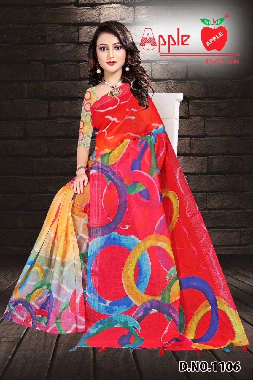 linen digital printed sarees