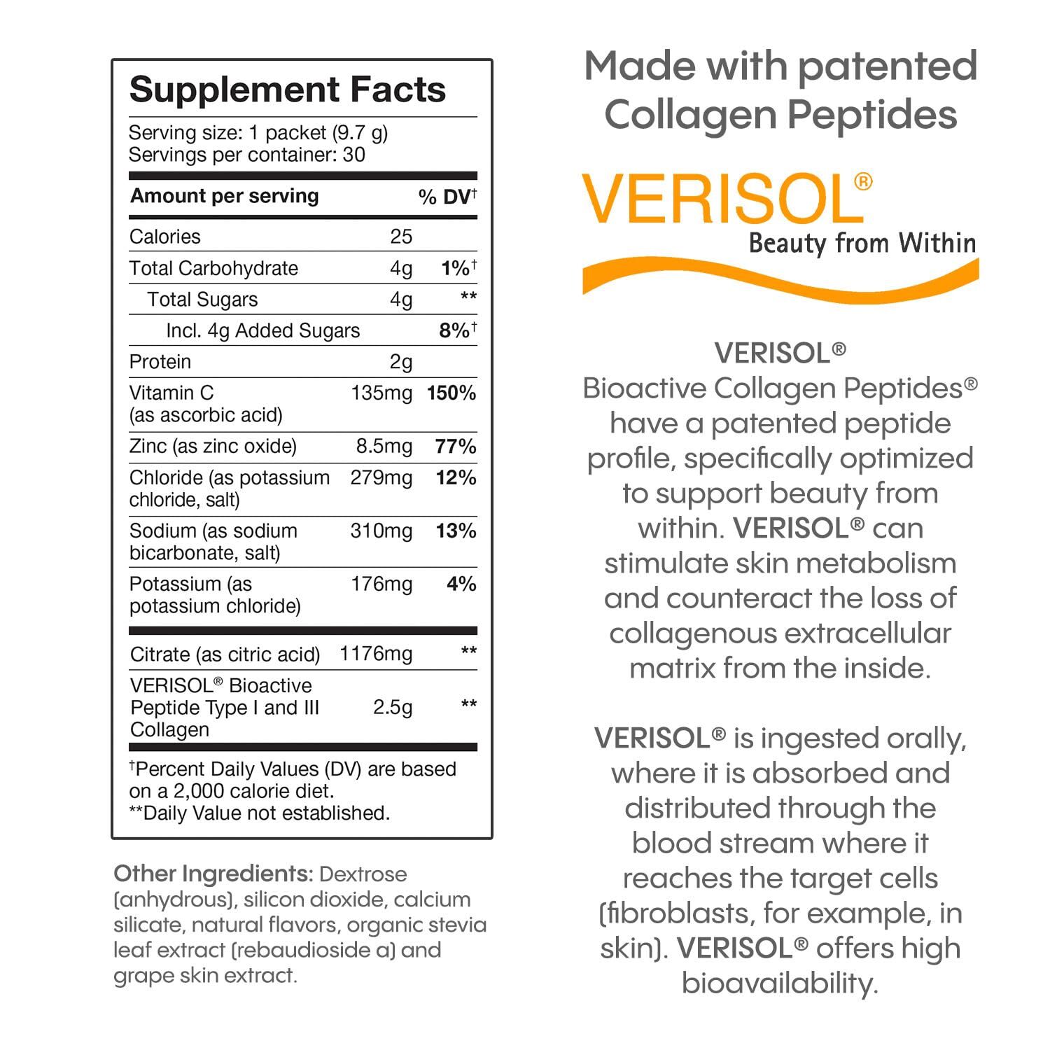 Hydralyte Plus Collagen, VERISOL Collagen for Healthy  20 Ct