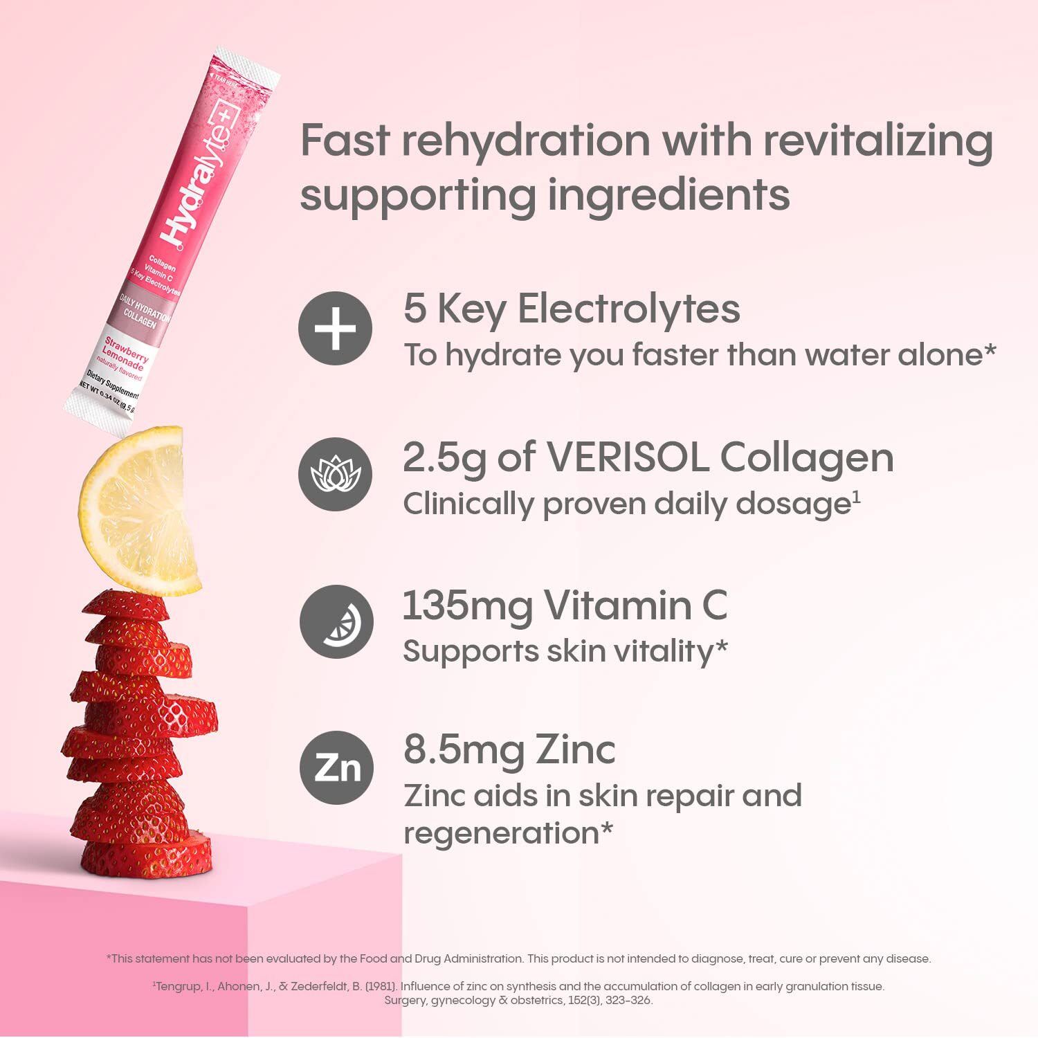 Hydralyte Plus Collagen, VERISOL Collagen for Healthy  20 Ct
